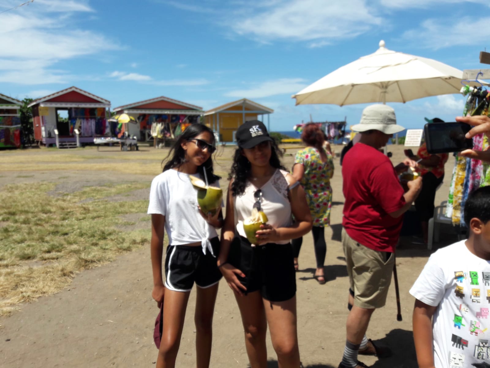 Guests enjoying fresh coconut water